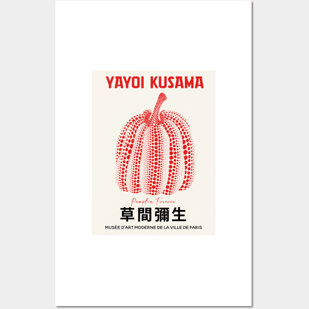 Yayoi Kusama Reworked Red Pumpkin Design Wall Art by VanillaArt